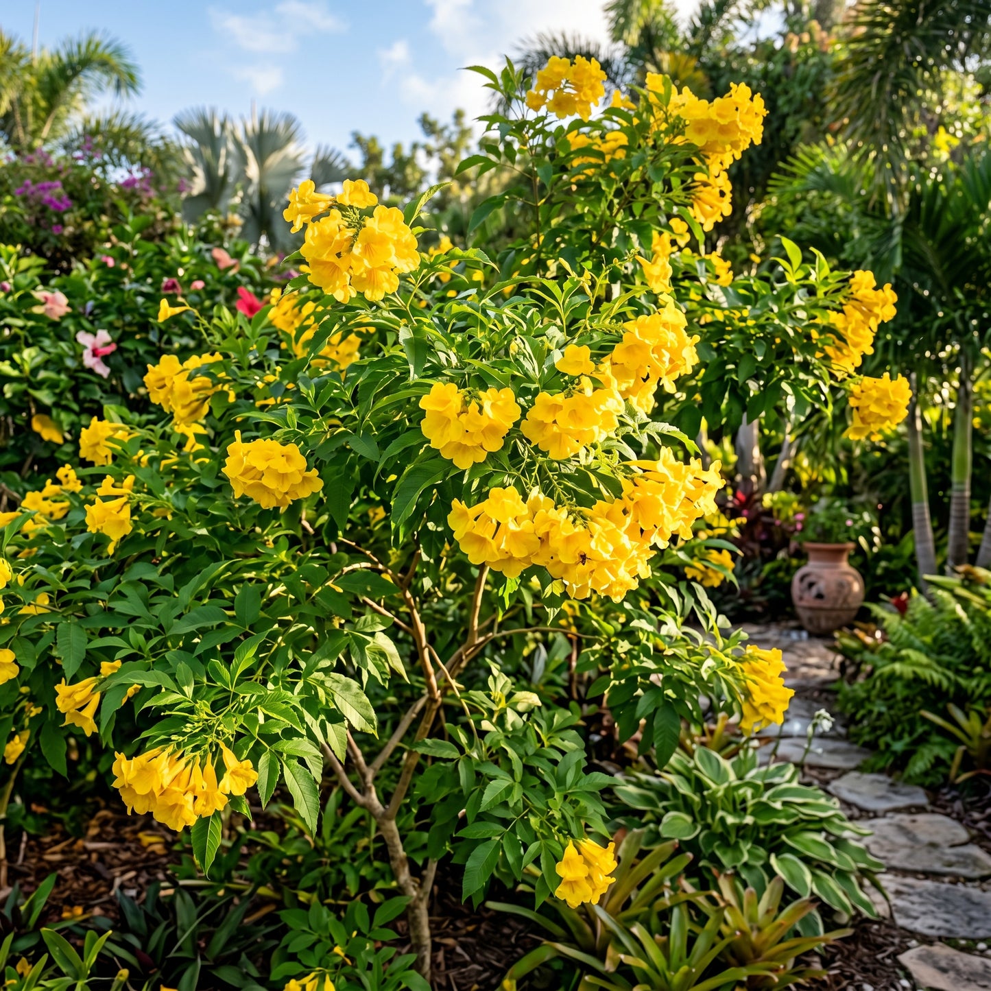 Yellow Bells Plant (Tecoma stans) – Yellow Trumpetbush Flower Shrub