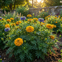 Marigold Blue & Yellow Flower Seeds for Planting - Mixed Blooms