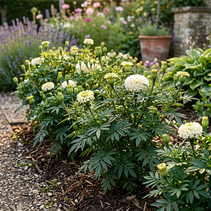 White Marigold Flower Seeds for Planting - White Marigold Garden Seeds