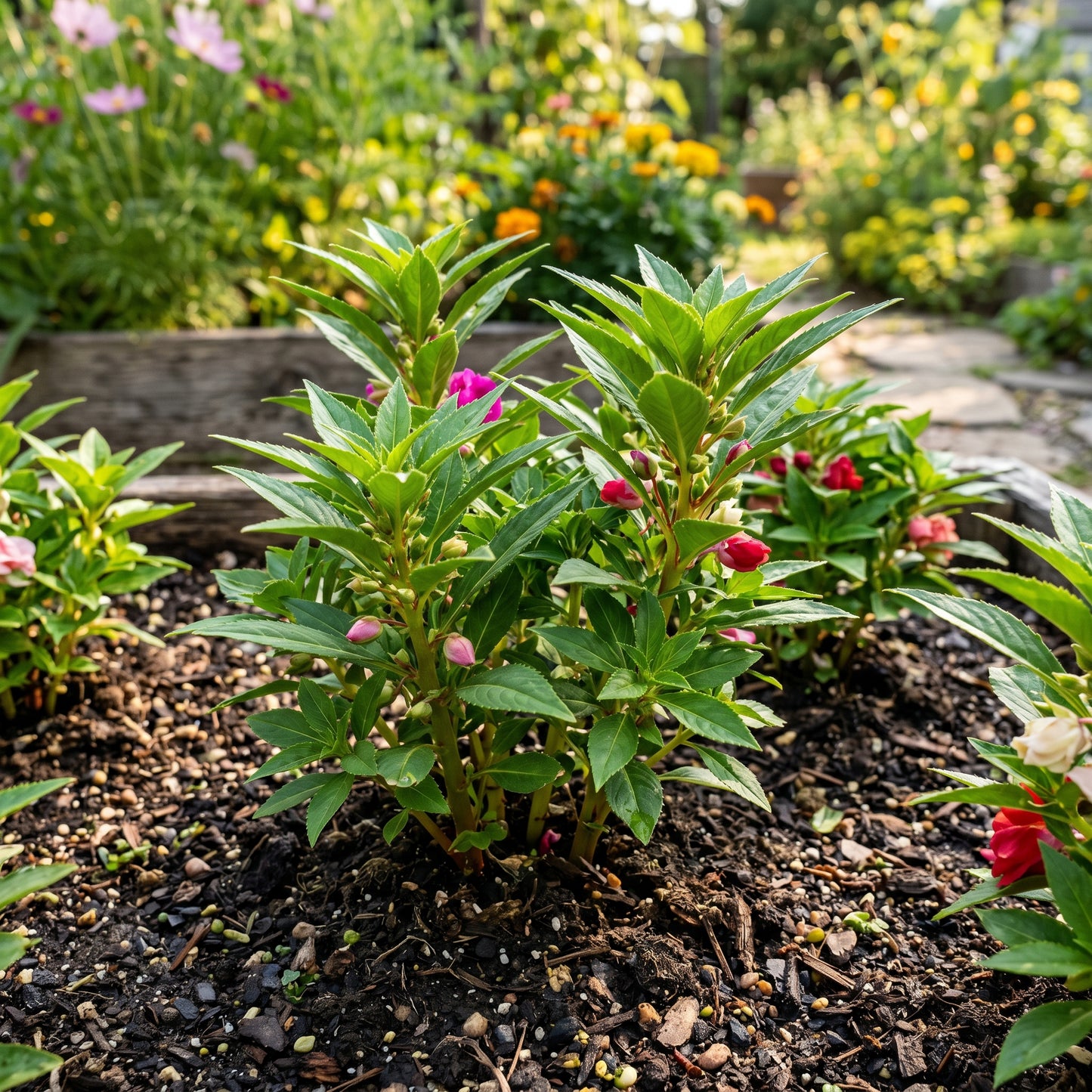 Balsam Tom Thumb Mix Seeds (Impatiens balsamina) – Dwarf Flower Seeds