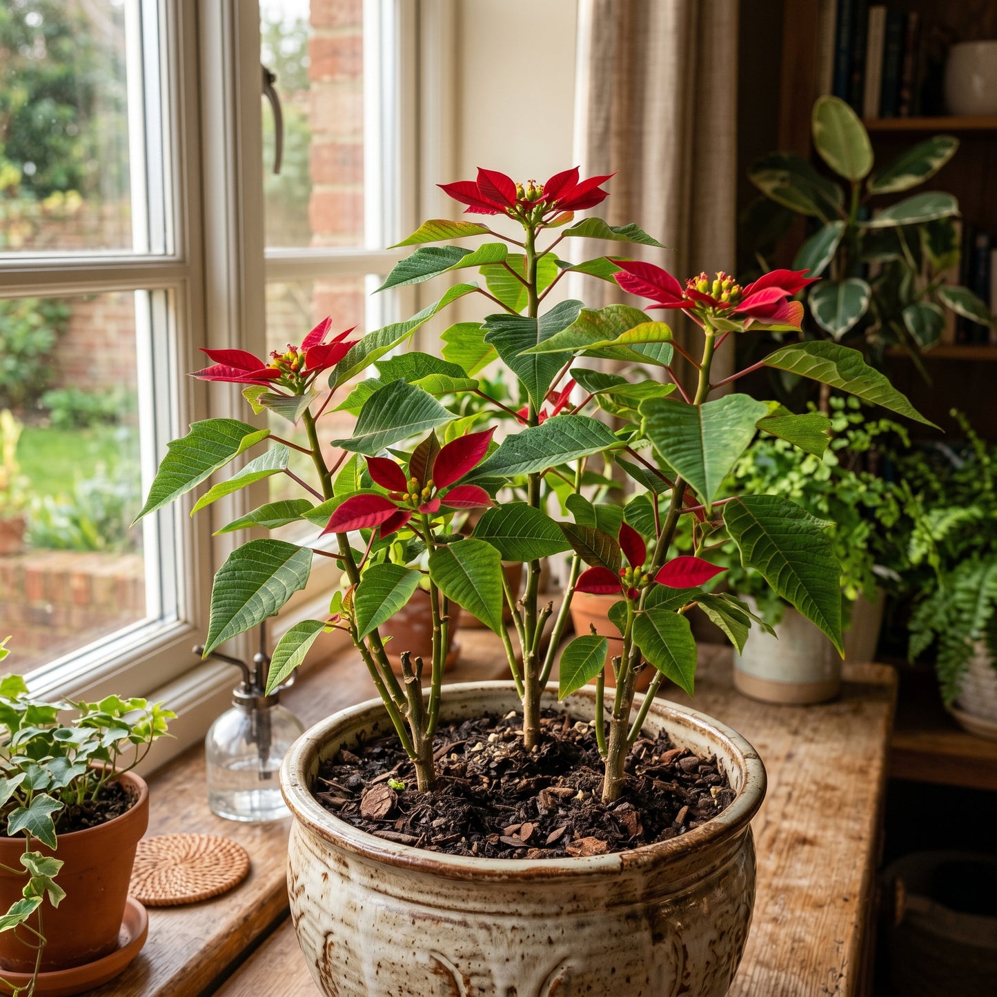 Red Poinsettia Plant Seeds for Indoor Growing