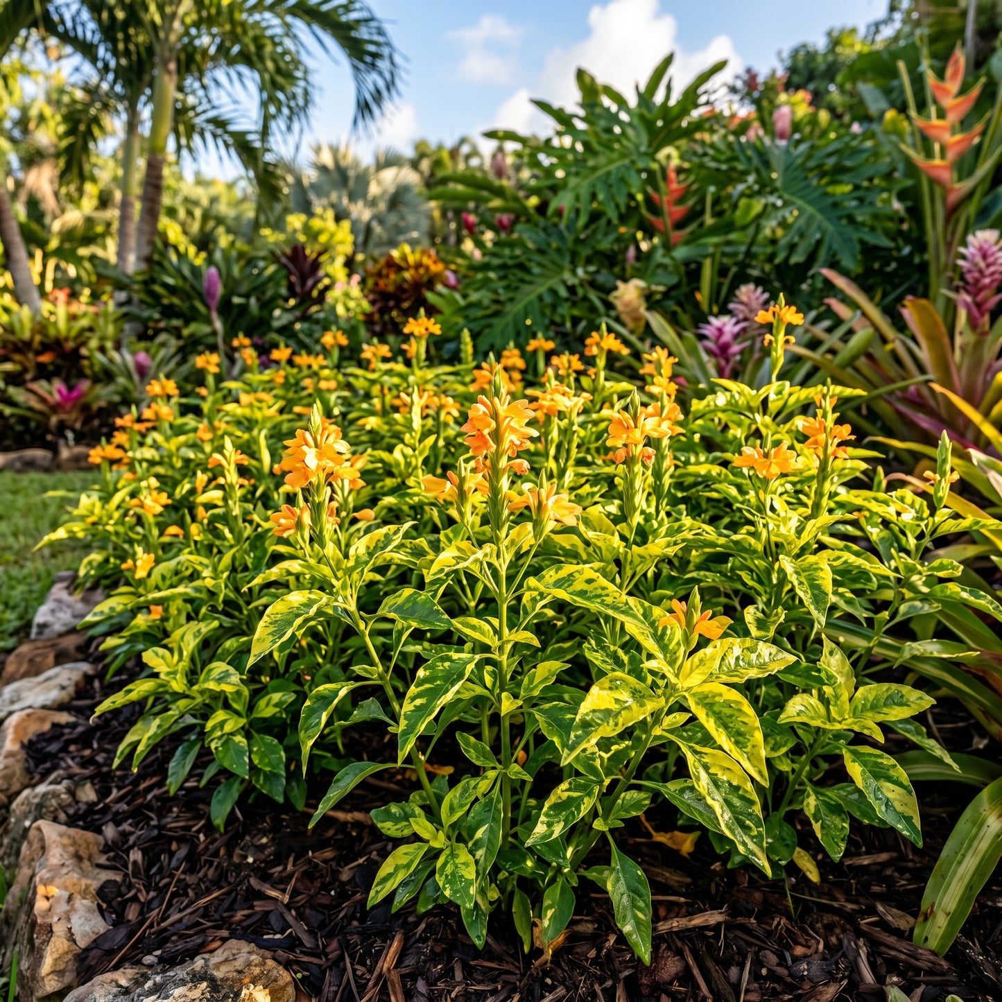 Yellow Splash Firecracker Flower Seeds for Tropical Garden Planting