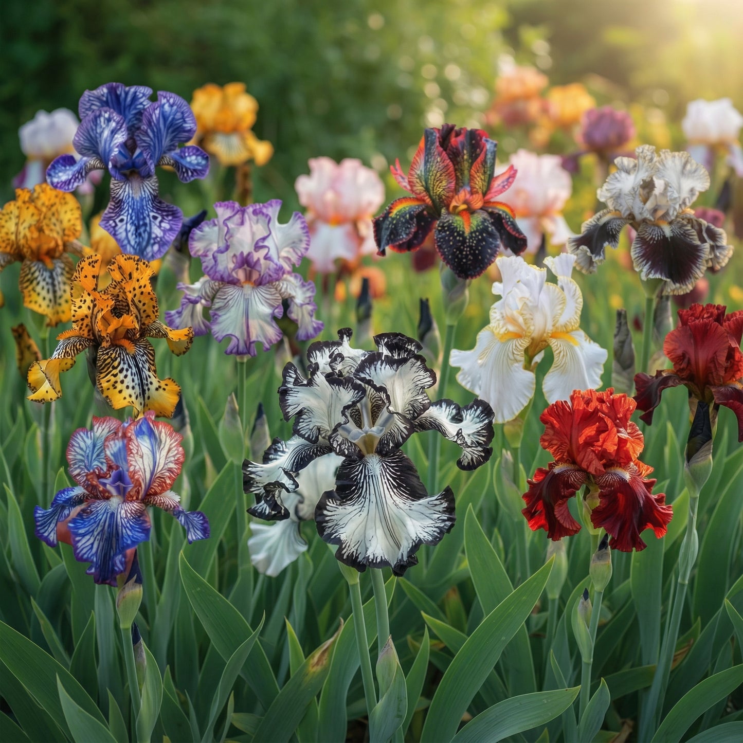 Mixed Bearded Iris Seeds – Dwarf Perennial Iris Flower Seeds for Garden Planting
