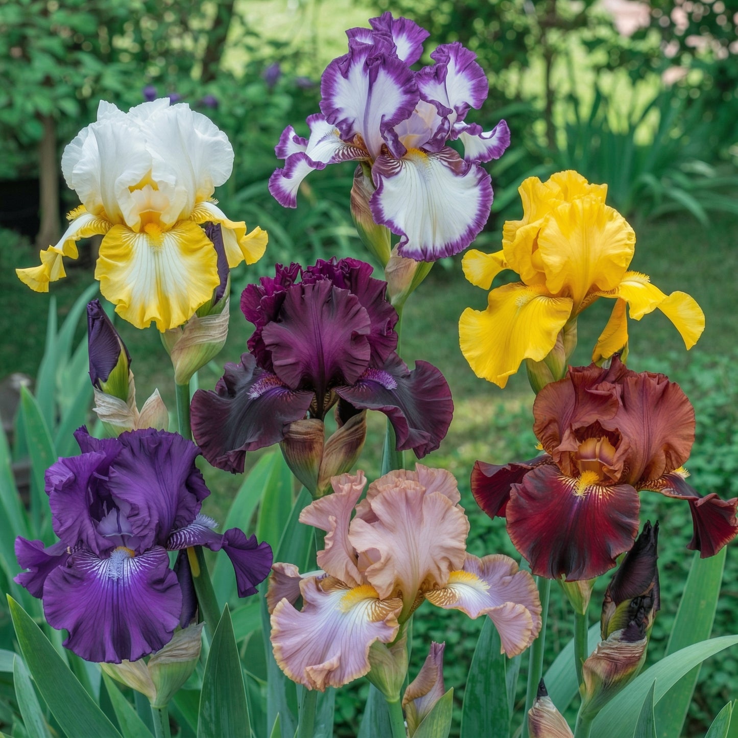 Mixed Bearded Iris Seeds – Dwarf Perennial Iris Flower Seeds for Garden Planting