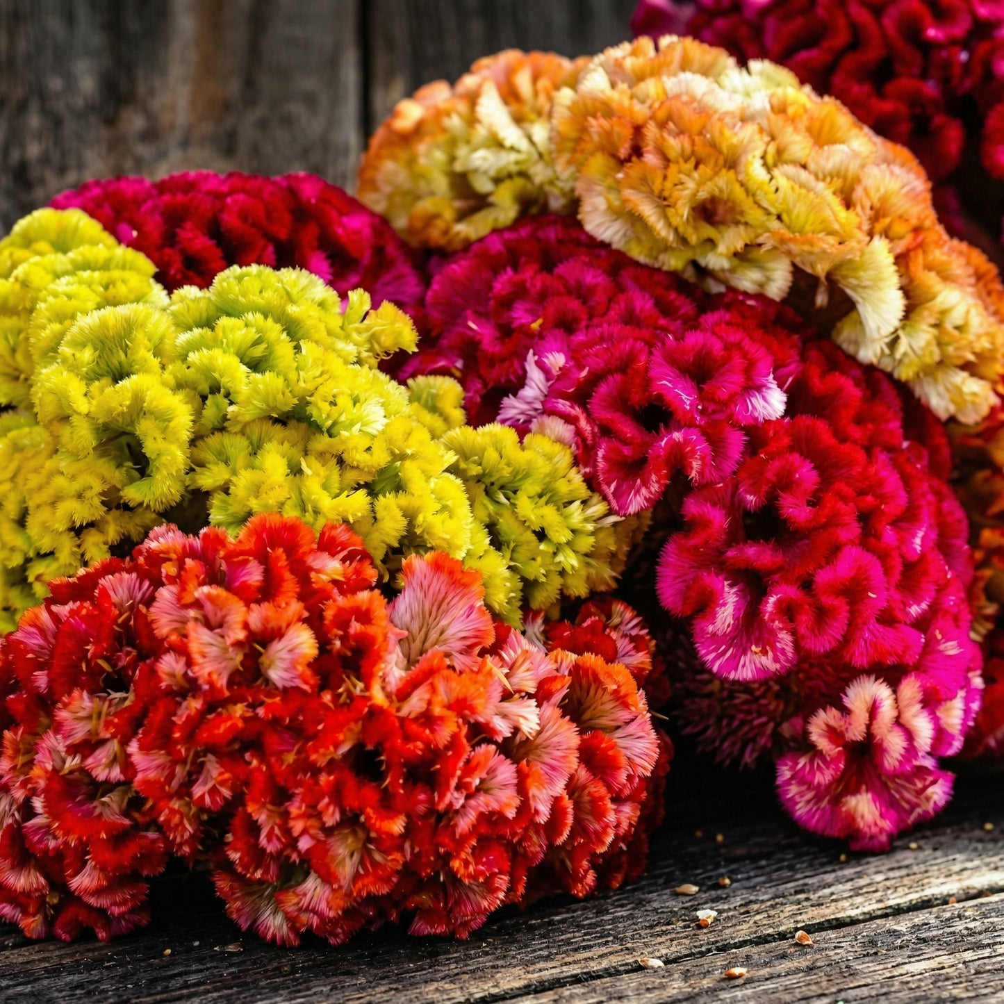Dwarf Mix Cockscomb Seeds Celosia argentea – Woolflower Rooster Comb Annual Flower Seeds
