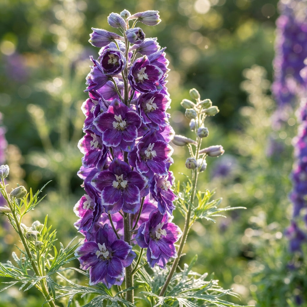 Larkspur Fancy Purple Picotee Flower Seeds for Planting