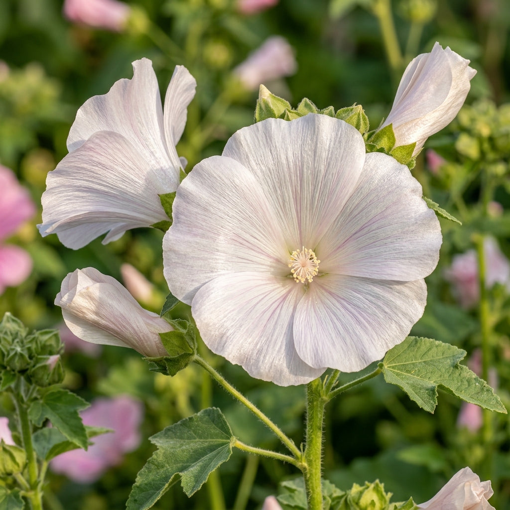Lavatera Silver Cup Seeds – Elegant White Blooms