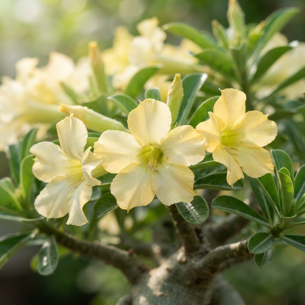 Light Lemon Adenium Flower Seeds - Desert Rose Flower Seeds for Garden