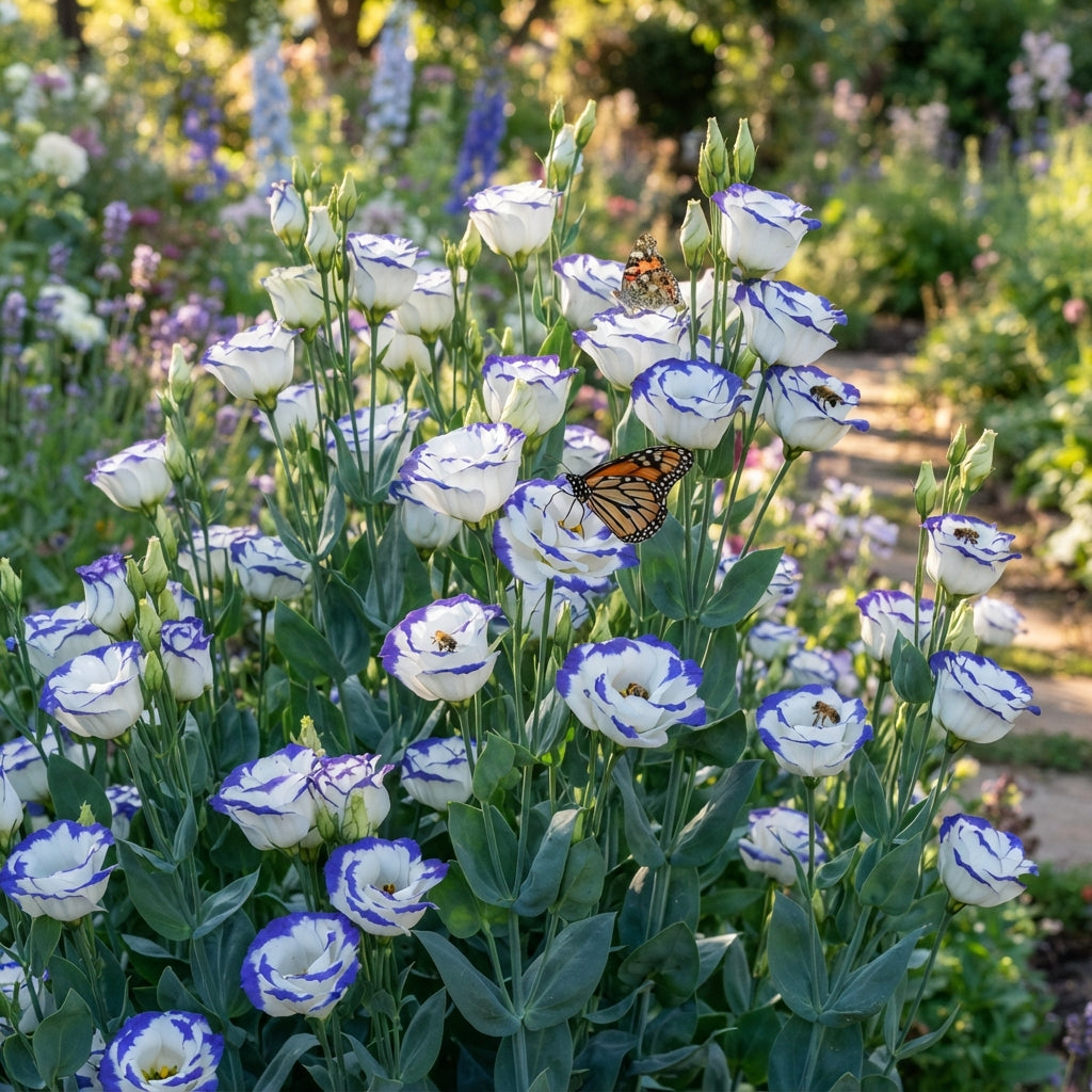 Lisianthus Rosita 2 Blue Picotee Flower Seeds for Planting