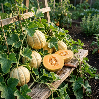 Anne's Pocket Melon (Prescott Fond Blanc) Seeds for Planting