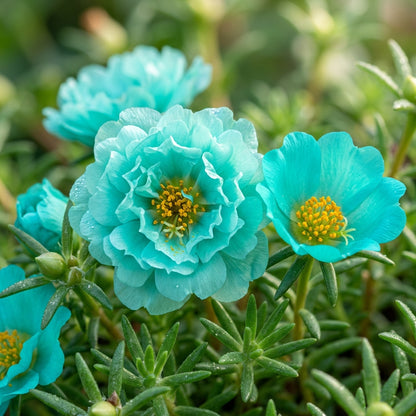 Moss Rose Portulaca Turquoise Seeds - Portulaca Flower Seeds for Garden