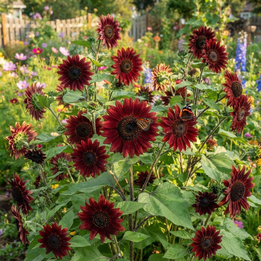 Moulin Rouge Sunflower Seeds - Red Sunflower Seeds for Garden