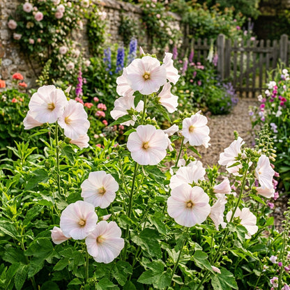Lavatera Silver Cup Seeds – Elegant White Blooms