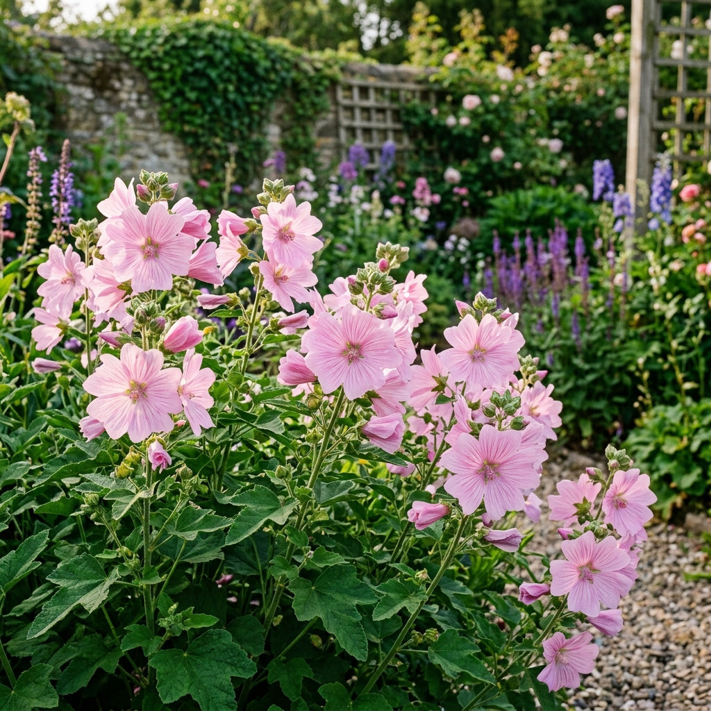 Lavatera Dwarf Pink Blush Seeds – Compact Pink Blooms