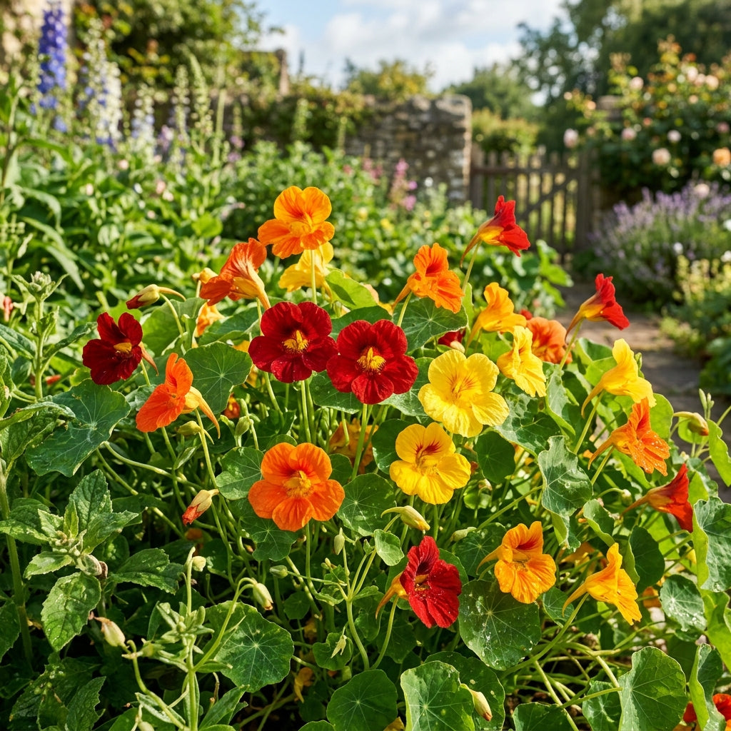 Organic Nasturtium Jewel Mix Seeds – Vibrant Garden Flowers