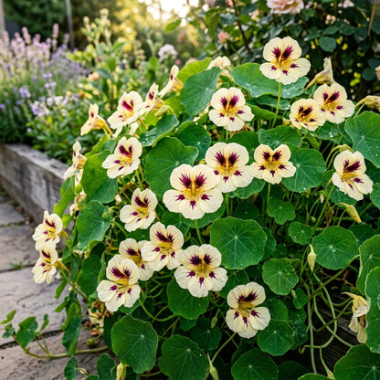 Lady Bird Cream Purple Nasturtium Flower Seeds For Planting