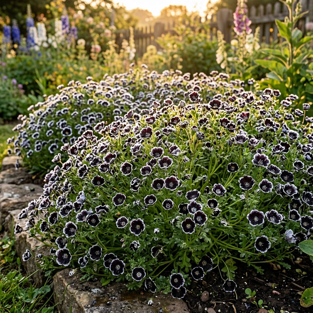 Nemophila Penny Black Seeds – Black & White Blooms