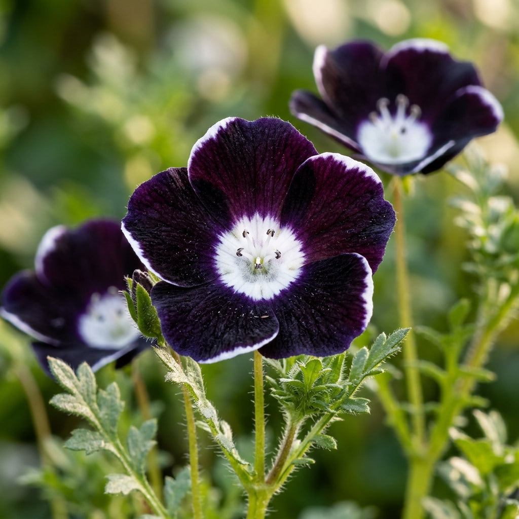 Nemophila Penny Black Seeds – Black & White Blooms