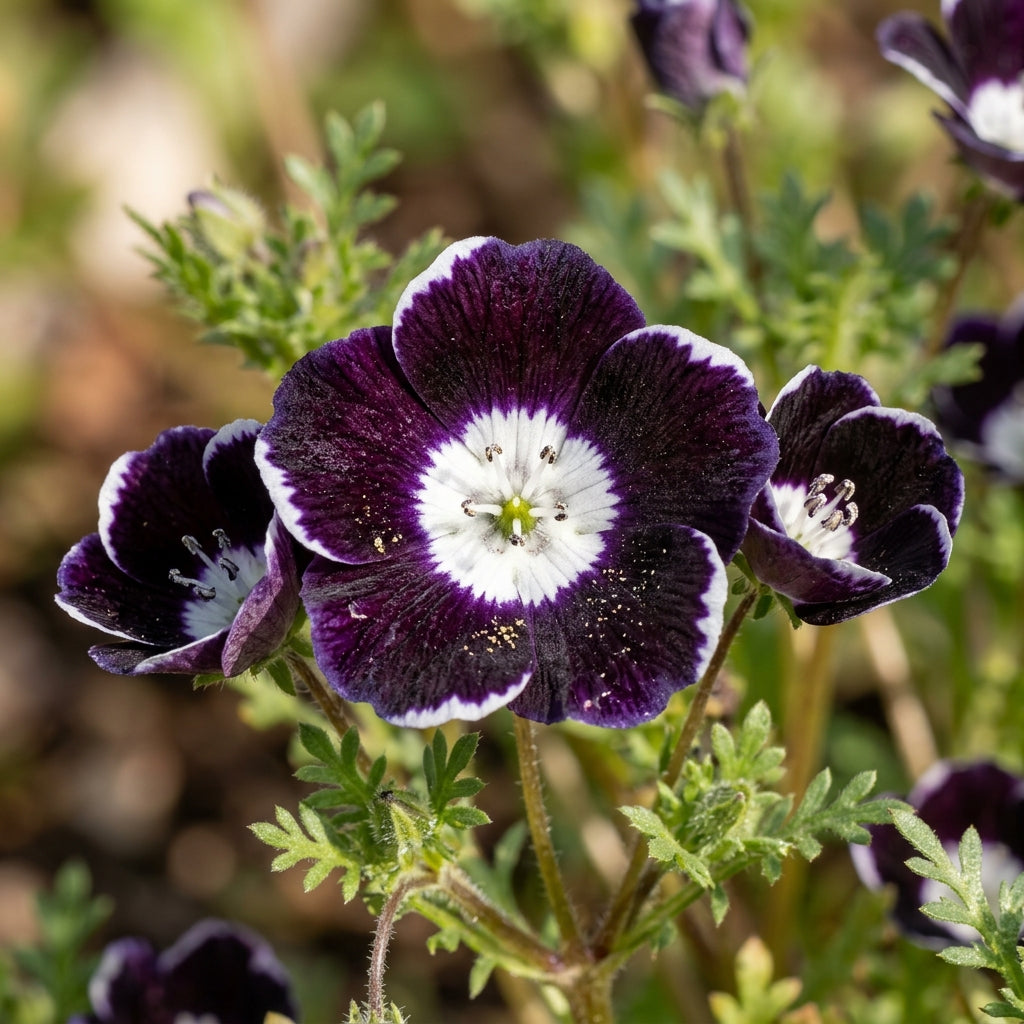 Nemophila Penny Black Seeds – Black & White Blooms