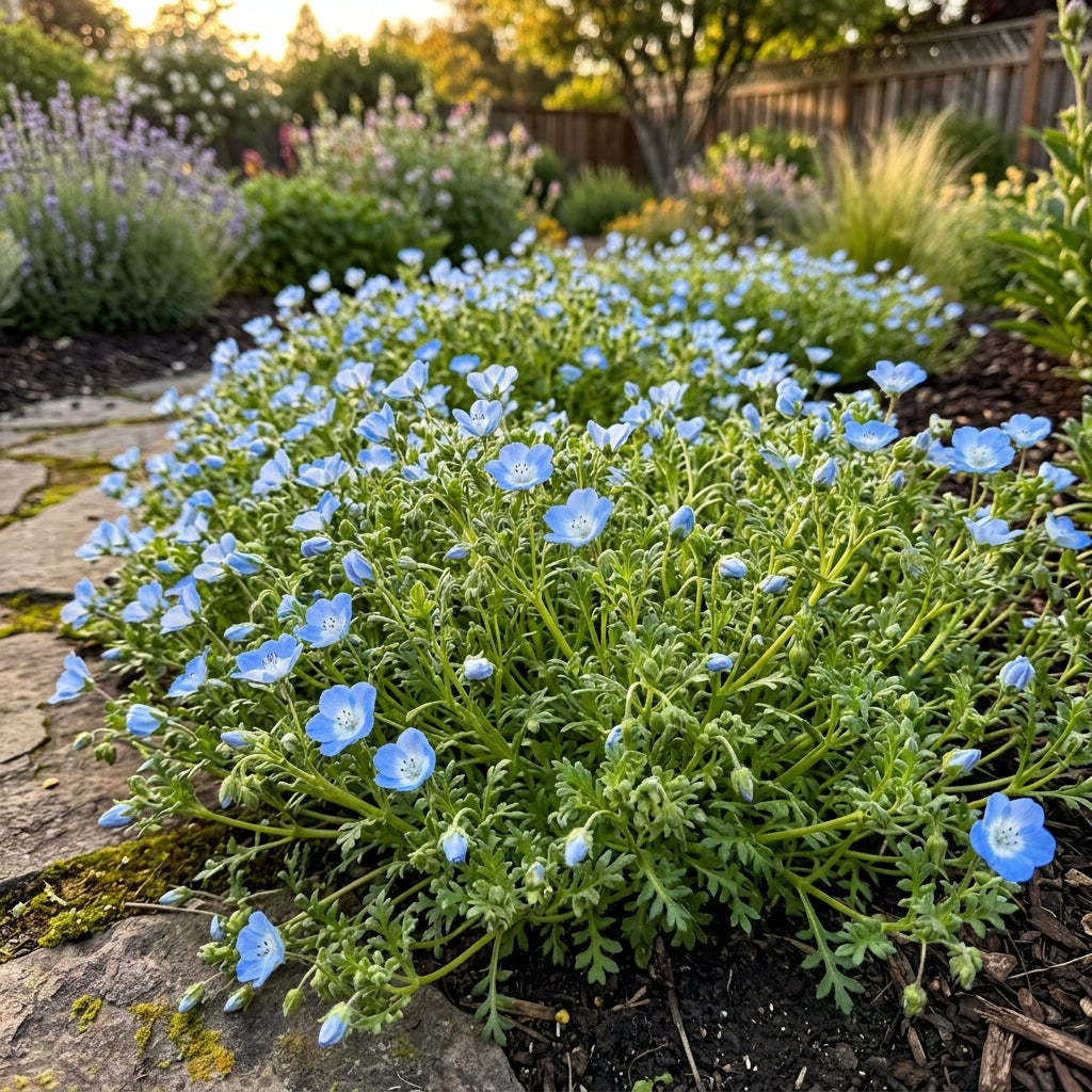 Nemophila Menziesii Seeds – Baby Blue Carpet Flowers