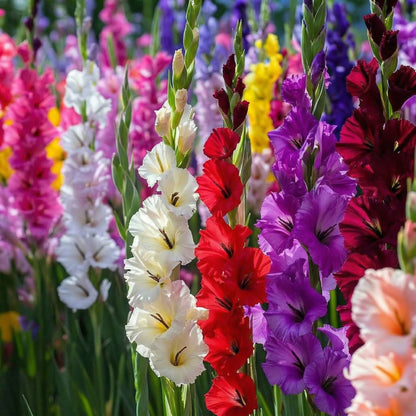 Gladioli Mixed Summer Bulbs – Multicoloured Gladiolus Sword Lily Perennial Corms
