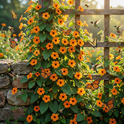 Orange Black-Eyed Thunbergia Seeds for Planting
