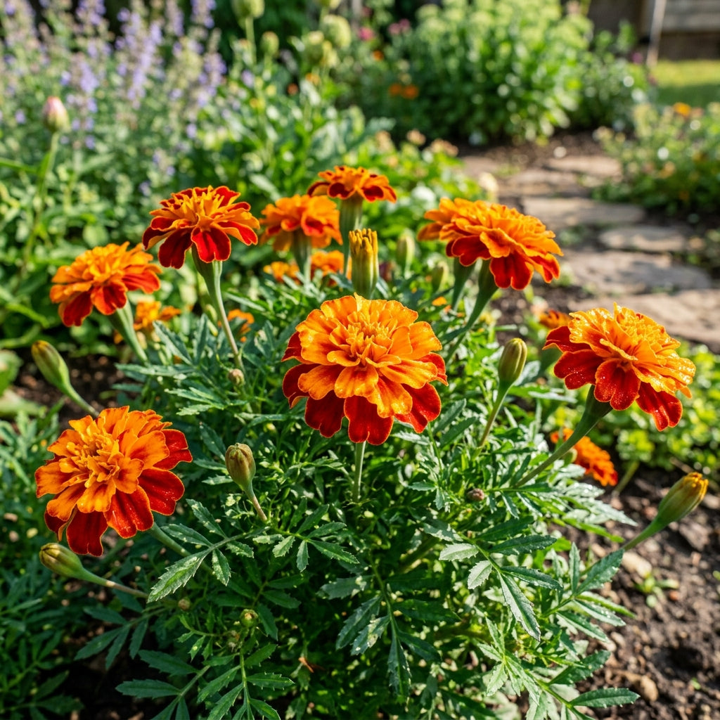 Orange with Red Edges Marigold Seeds – Vibrant Garden Flowers