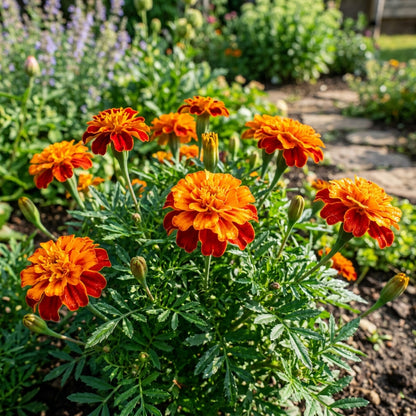 Orange with Red Edges Marigold Seeds – Vibrant Garden Flowers