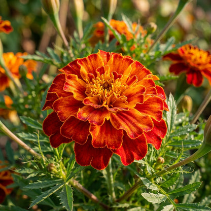 Orange with Red Edges Marigold Seeds – Vibrant Garden Flowers