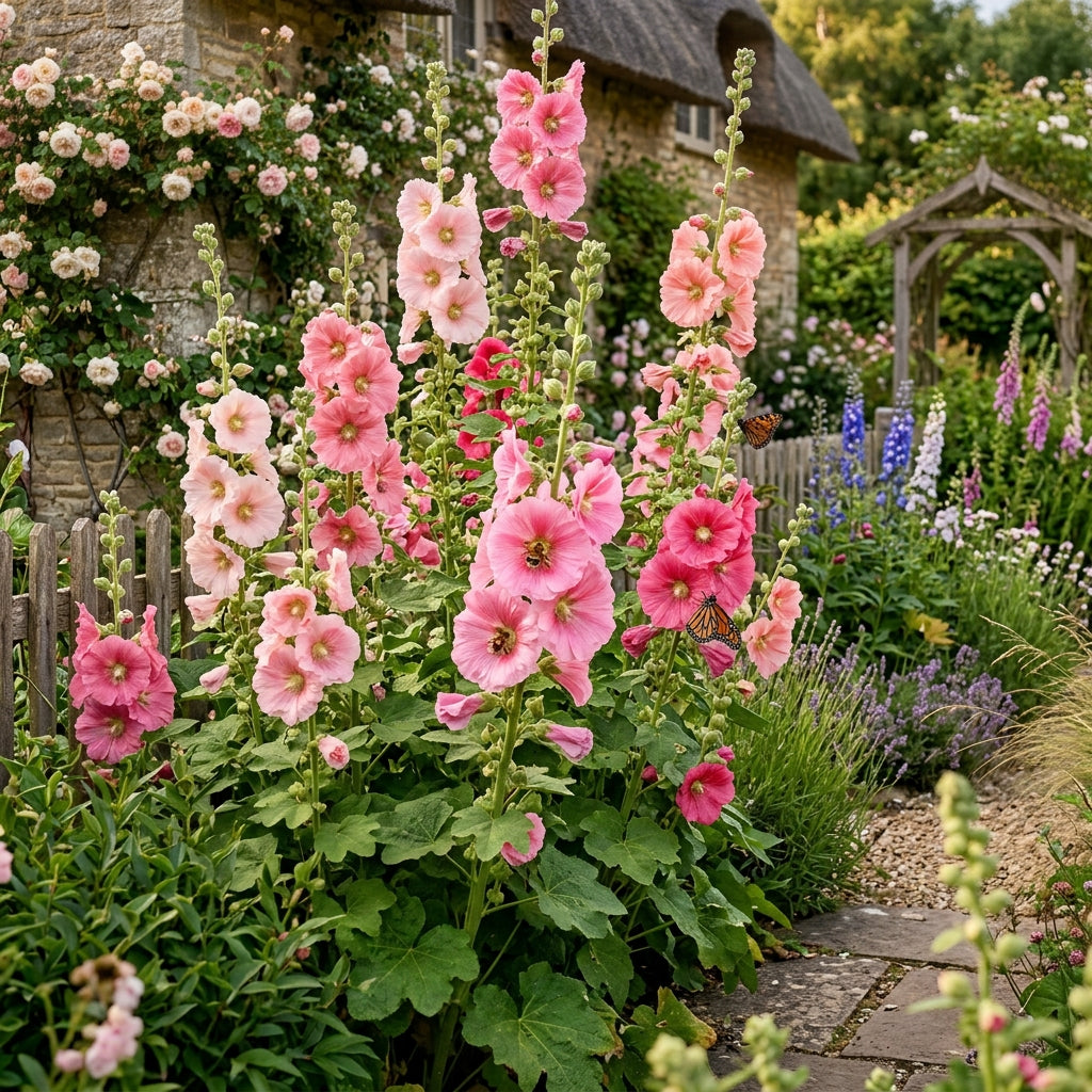 Pink Hollyhock Flower Seeds - Hollyhock Flower Seeds for Garden