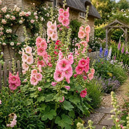 Pink Hollyhock Flower Seeds - Hollyhock Flower Seeds for Garden