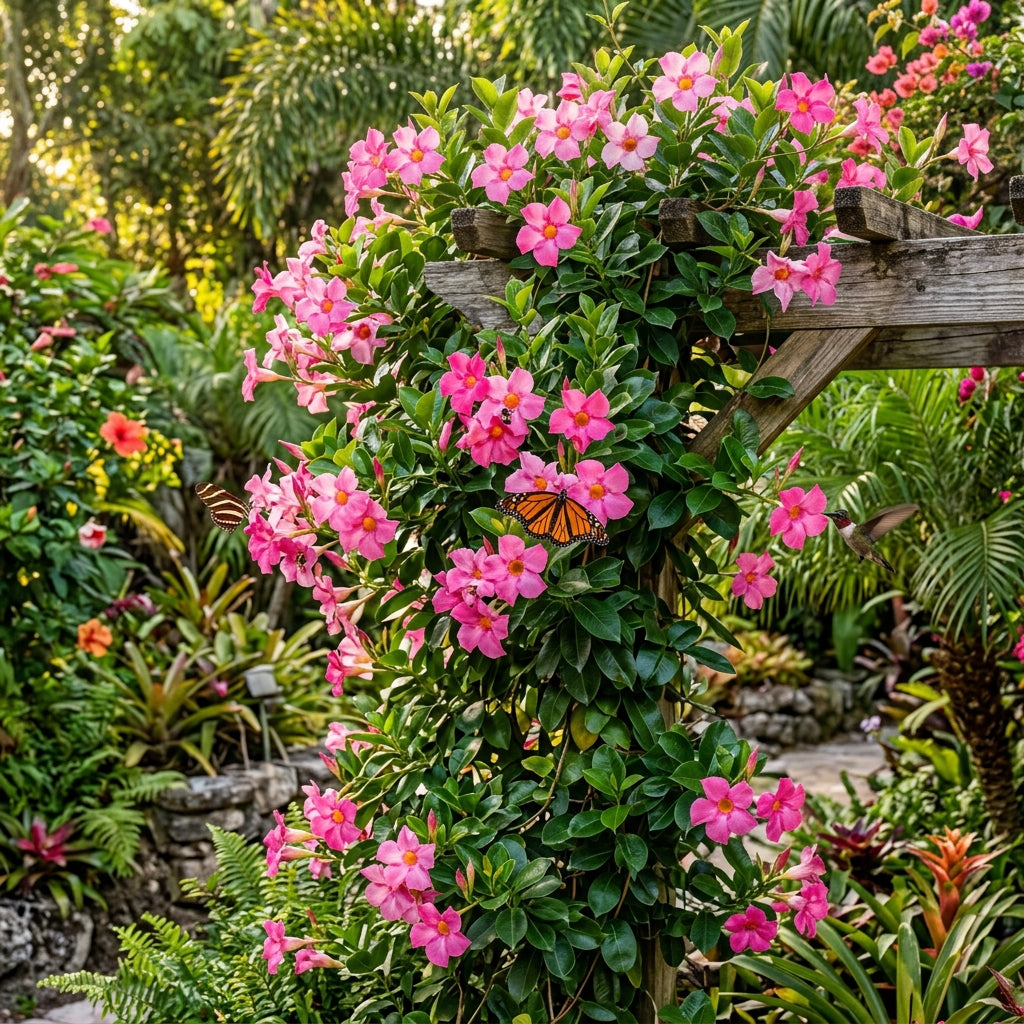 Pink Mandevilla Vine Flower Seeds for Planting