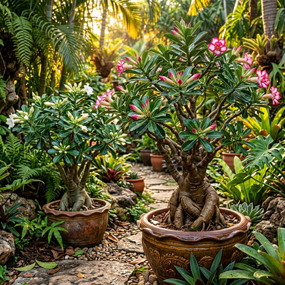 Pink and White Adenium obesum (Desert Rose) Flower Seeds for Planting