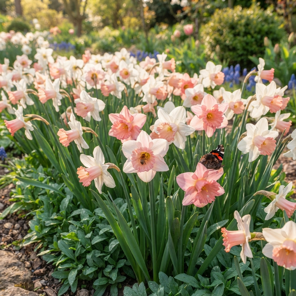 Pink White Daffodils Flower Seeds - Daffodil Flower Seeds for Garden