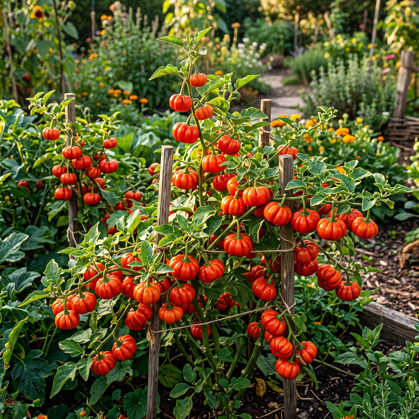 Ruffled Red Eggplant "Pumpkin on a Stick" Seeds for Planting