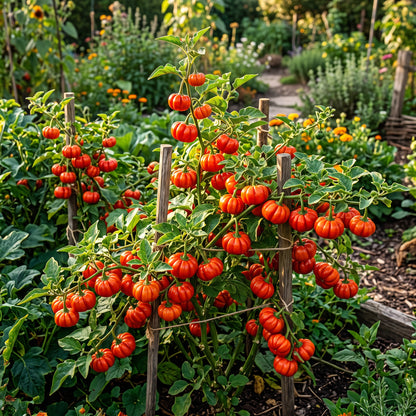 Ruffled Red Eggplant "Pumpkin on a Stick" Seeds for Planting