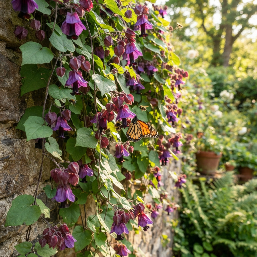 Rhodochiton atrosanguineus Purple Bells Flower Seeds for Planting