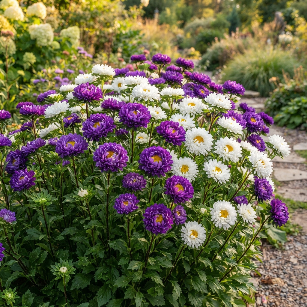 Purple and White Aster Flower Seeds for Garden Planting
