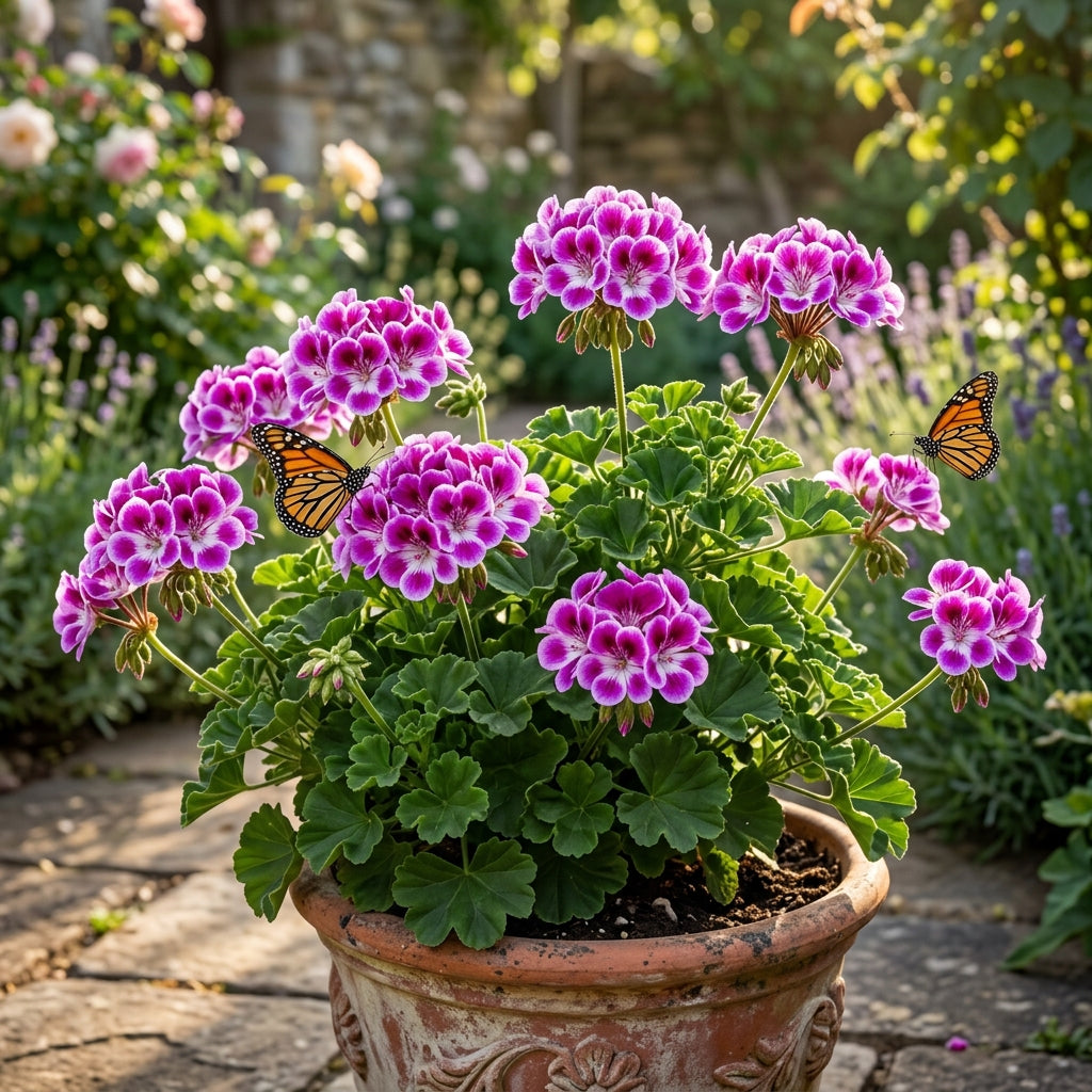Purple and White Geranium Flower Seeds for Planting
