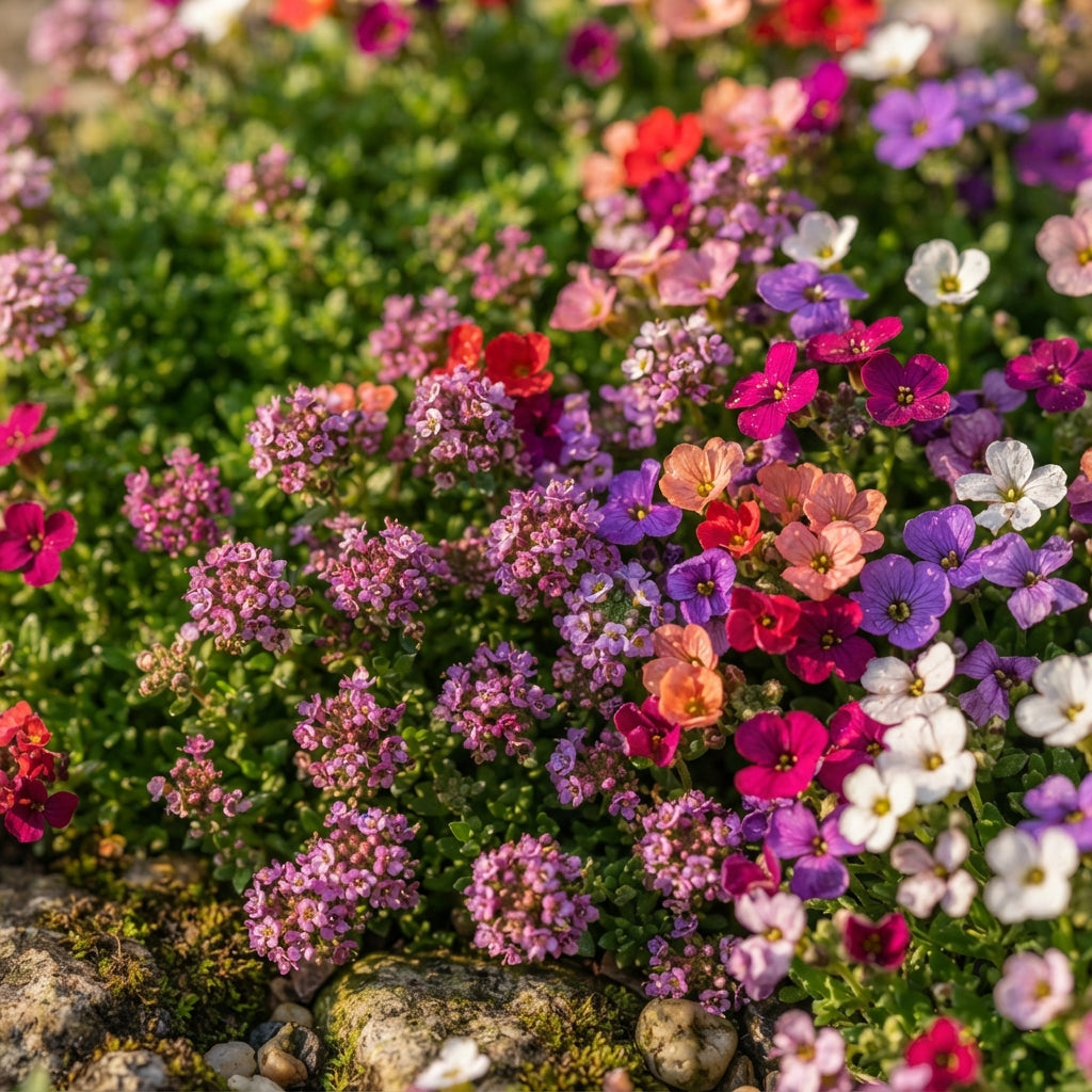 Rainbow Creeping Thyme and Mixed Rock Cress Seeds for Planting