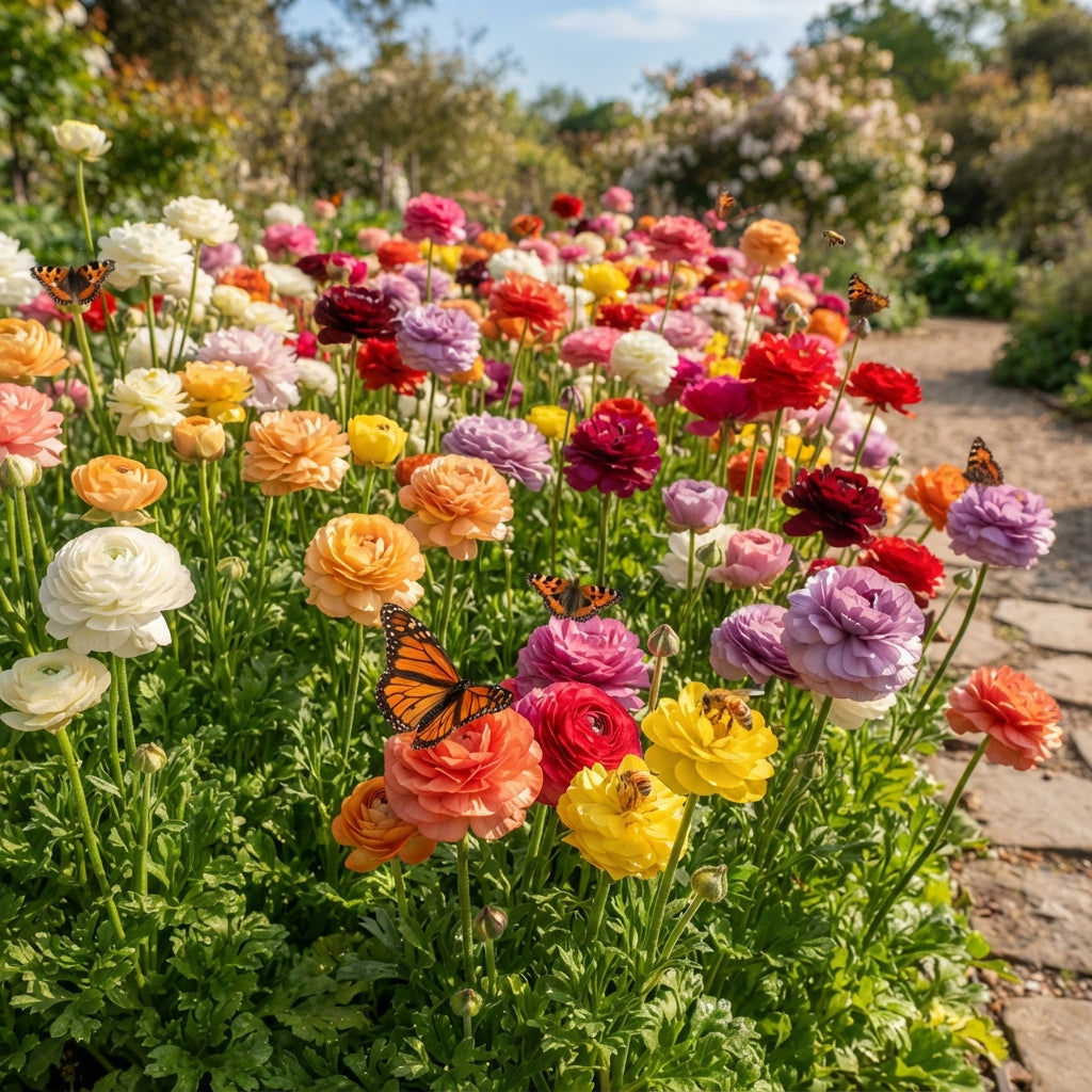 Ranunculus Mixed Colour Flower Seeds - Ranunculus Flower Seeds for Garden
