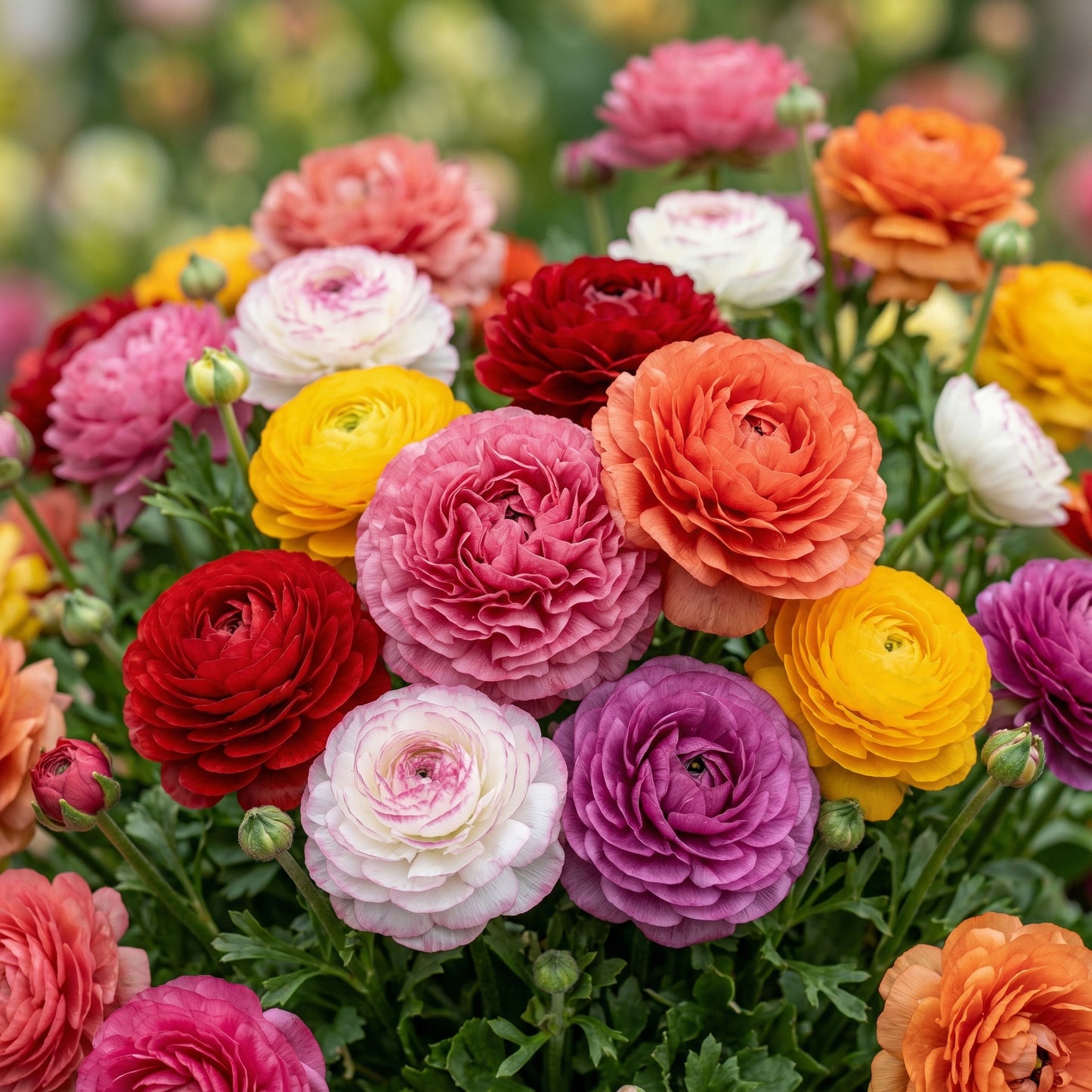 French Peony Mixed Ranunculus Bulbs – Multicolor Peony-Like Blooms