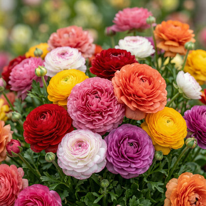 French Peony Mixed Ranunculus Bulbs – Multicolor Peony-Like Blooms