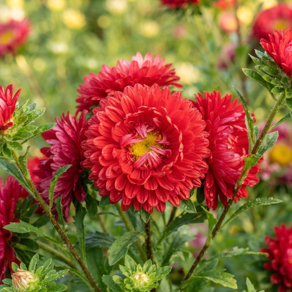 Red Aster Flower Seeds for Garden Planting