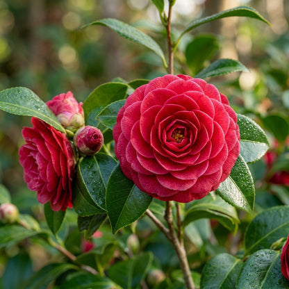 Red Camellia japonica Flower Seeds for Planting
