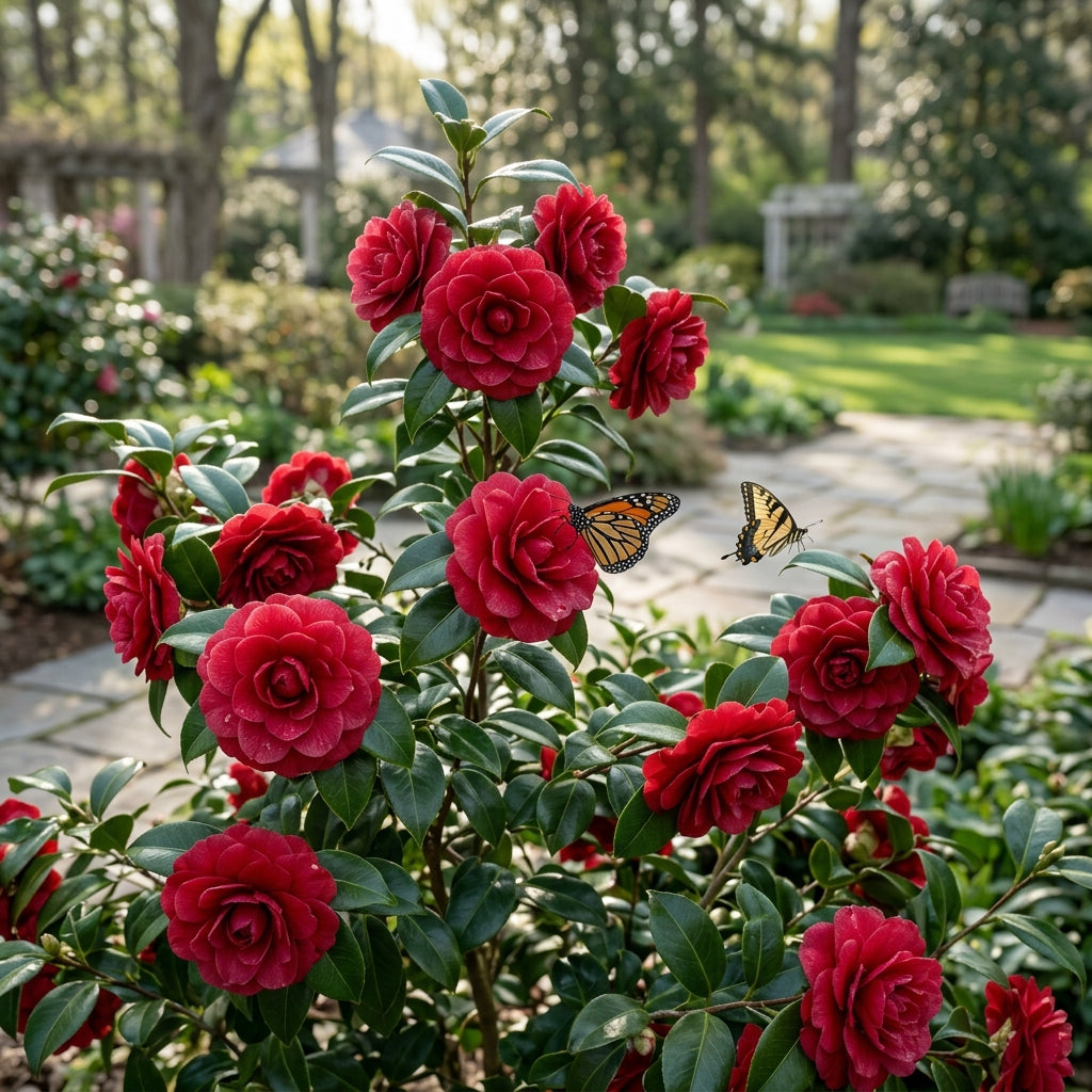 Red Camellia japonica Flower Seeds for Planting