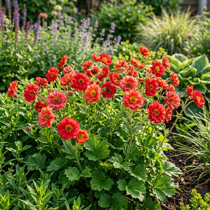 Red Geum Flower Seeds – Scarlet Perennial Garden Blooms
