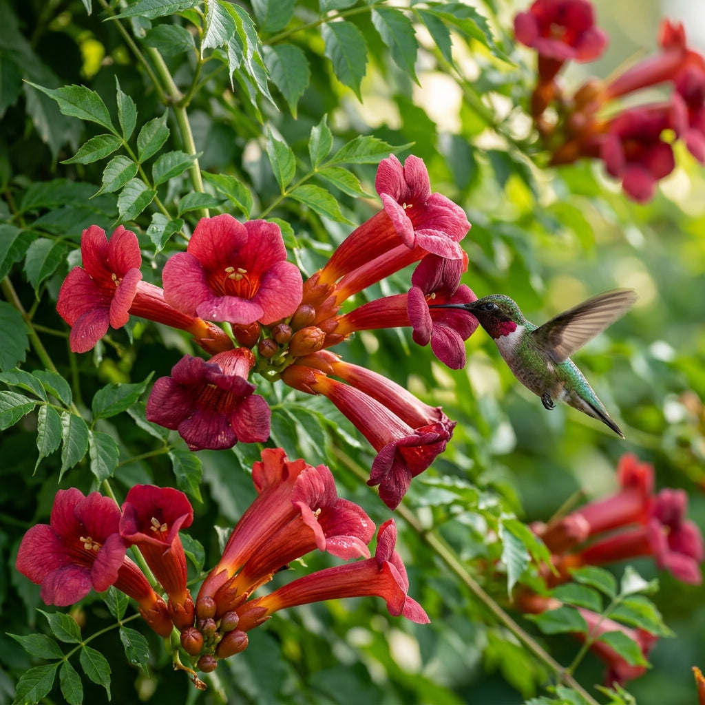 Dark Red Hummingbird Trumpet Vine Seeds for Planting