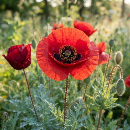 Red Indian Poppy Flower Seeds for Planting