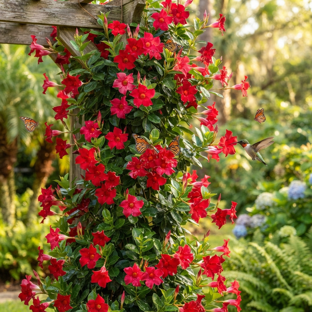 Red Mandevilla Vine Seeds for Planting